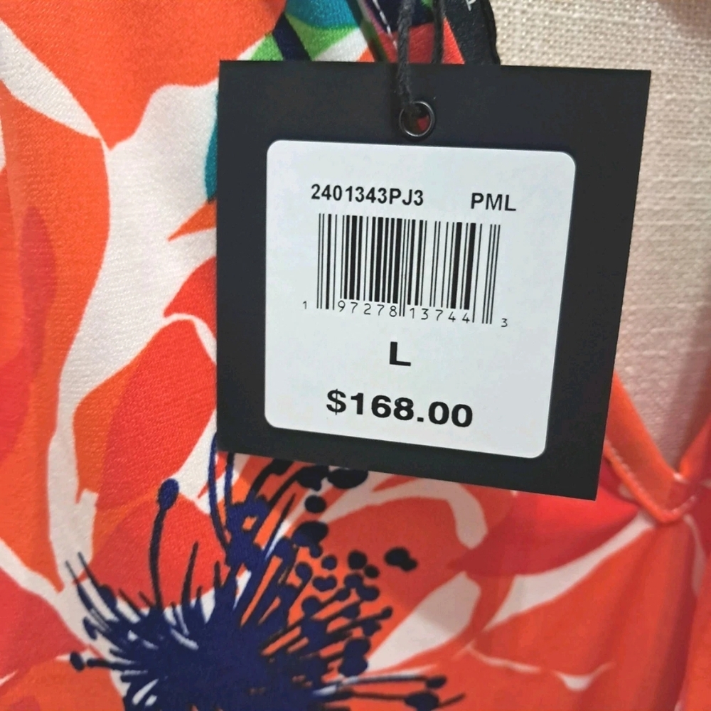 Trina Turk Juju Botanical Medley Halter Dress Tropical Floral Large - Picture 9 of 11